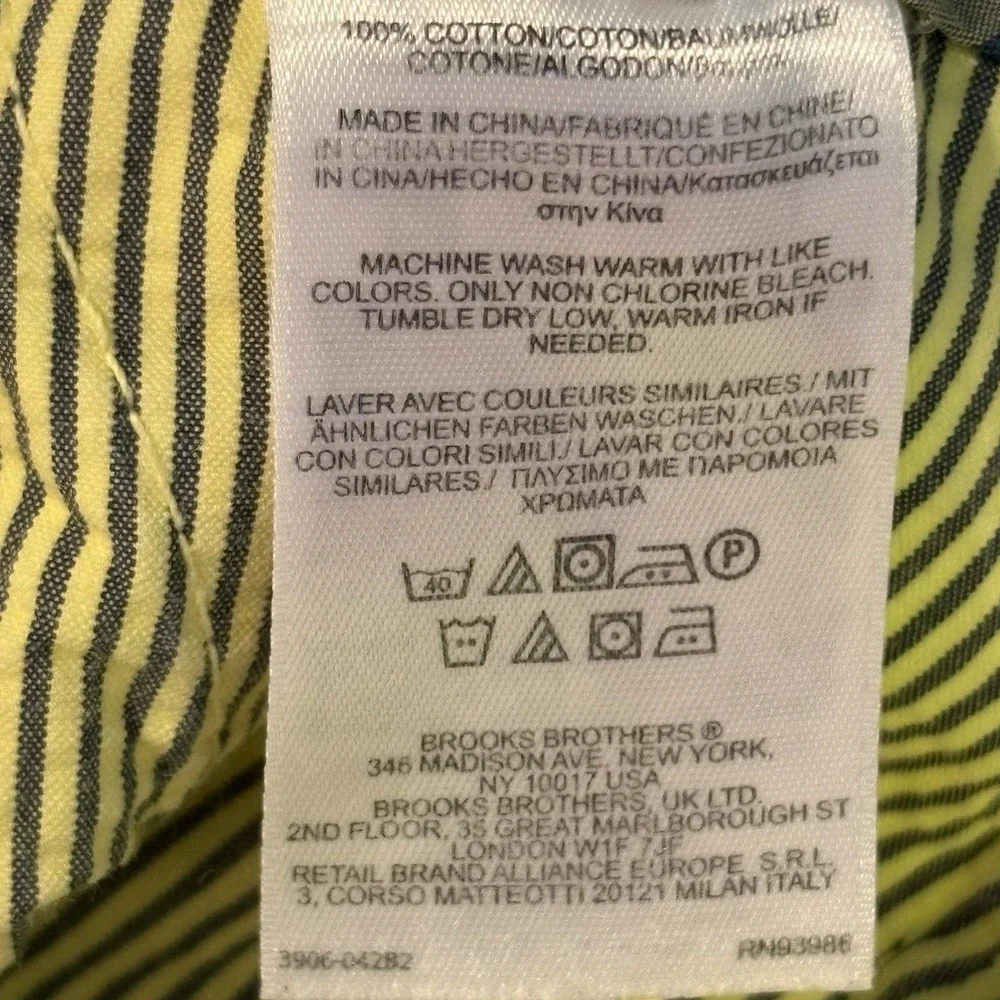 Brooks Brothers Bermuda Shorts Chino Flat‎ Front Mens W 33 Yellow Casual Cotton